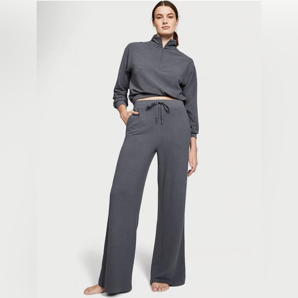 Victoria's Secret Waffle Knit Wide-Leg Pants